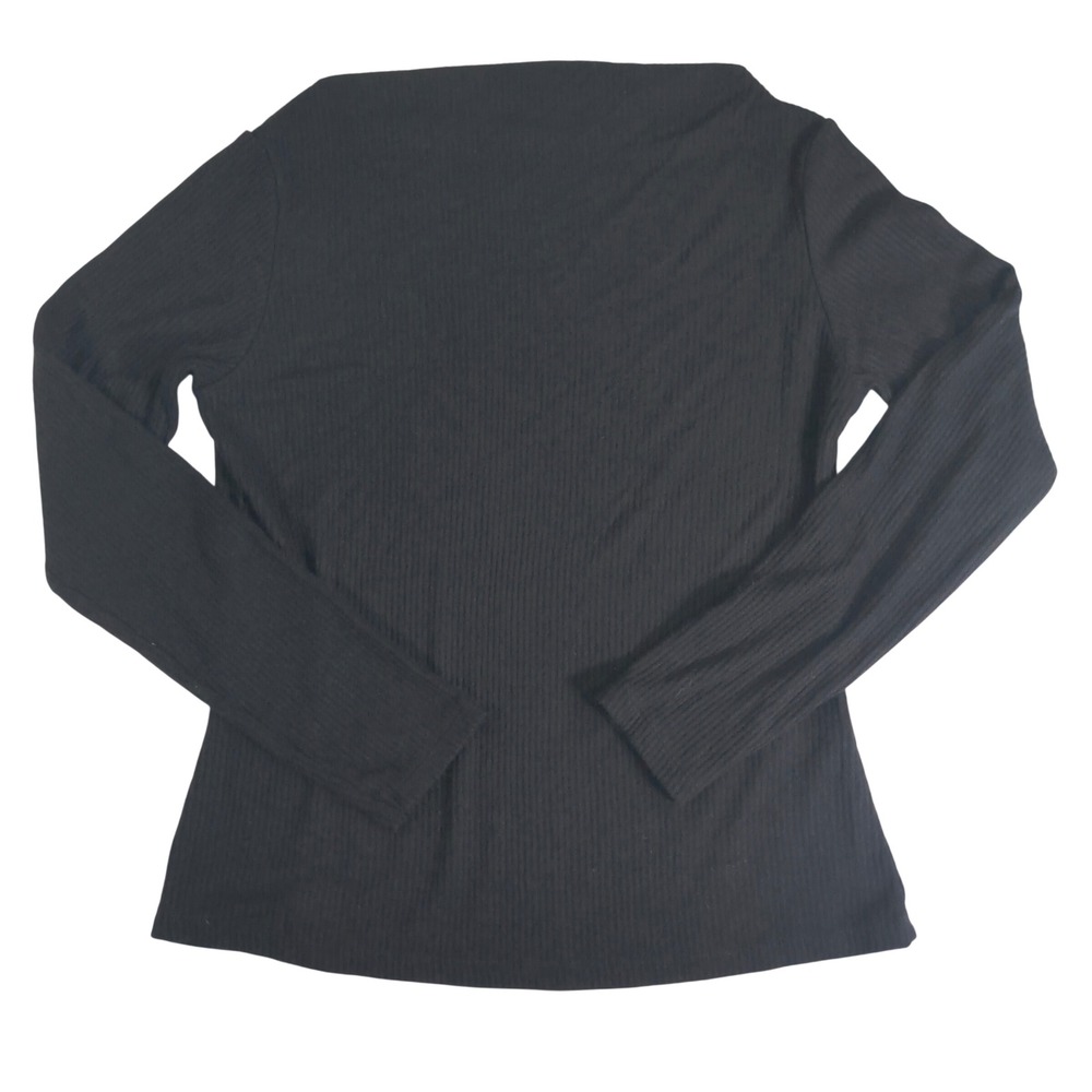 Banana Republic Black Ribbed‎ Top Womens Small Long Sleeve Stretch Knit